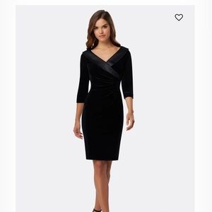 Tahari ASL Velvet/Satin Portrait collar Dress